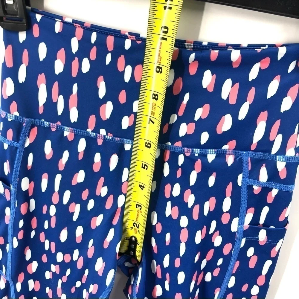 Zyia Drop Of Spring Pocket Light N Tight Leggings Cropped Blue Pink Size 2